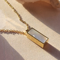 Mother of Pearl Bar Shell Pendant Necklace