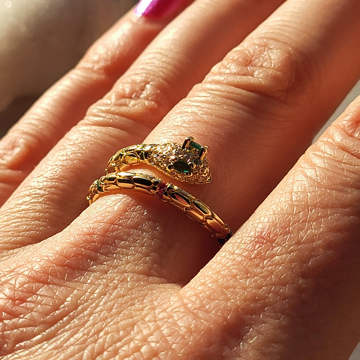 Eve Jeweled Snake Wrap Ring