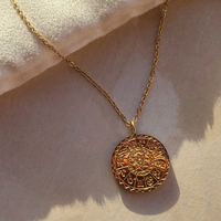 Gold Zodiac Dial Coin Necklace