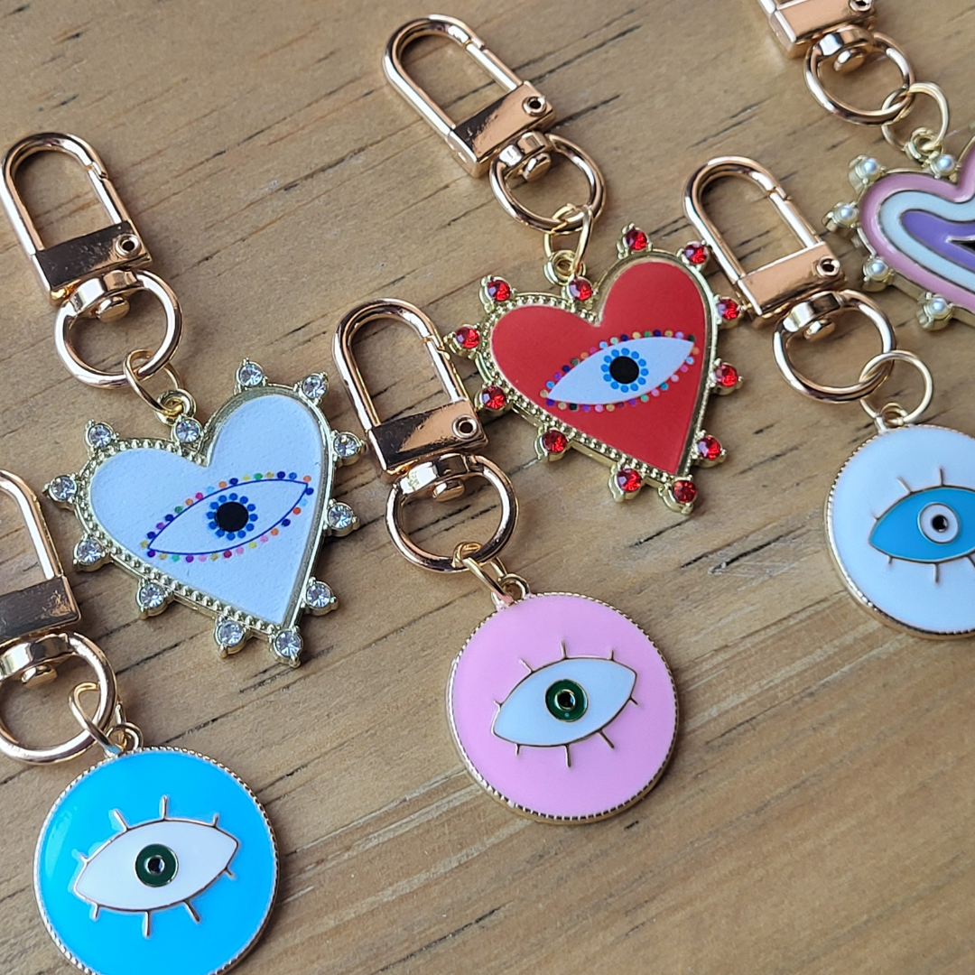 RETRO TURKISH EVIL EYE PROTECTION KEYCHAIN / BAG CHARM