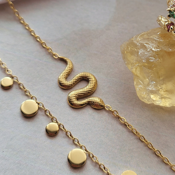 DAINTY GOLD & SILVER SNAKE BRACELET