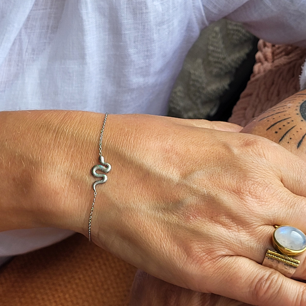 DAINTY GOLD & SILVER SNAKE BRACELET