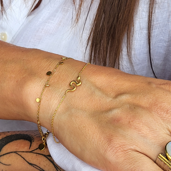 DAINTY GOLD & SILVER SNAKE BRACELET