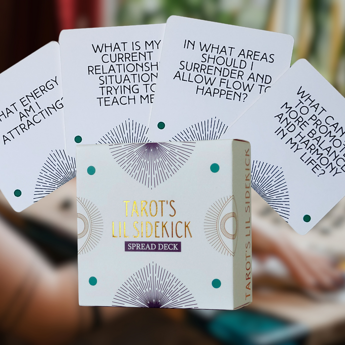 Tarot’s Lil Sidekick – 82-Card Tarot Spread Deck | Intuitive Reading Prompts for All Levels