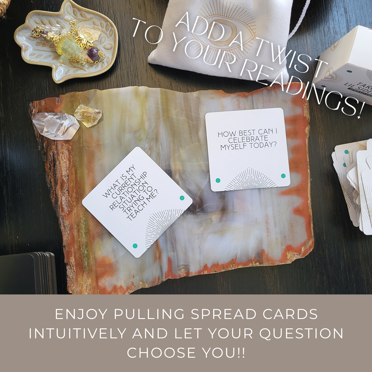 Tarot’s Lil Sidekick – 82-Card Tarot Spread Deck | Intuitive Reading Prompts for All Levels