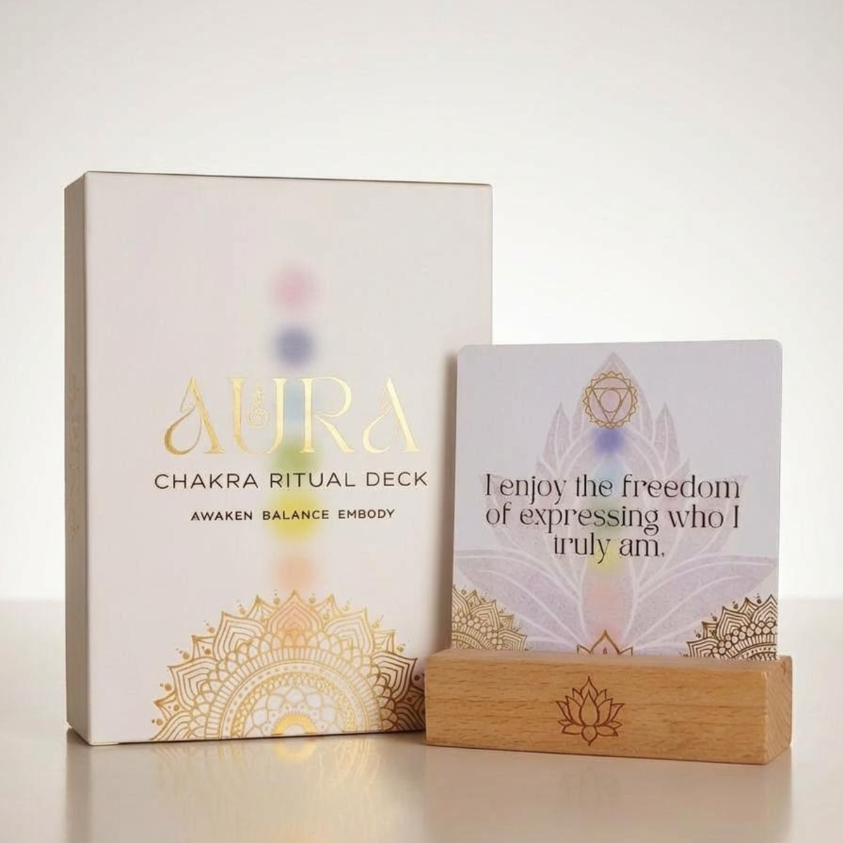 Aura Chakra Ritual Deck – Daily Affirmations & Energy Practices for Mind-Body Balance