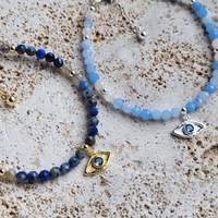 Expression — Protect Ritual Bracelet | Lapis Lazuli & Labradorite | Gold Filled Evil Eye Bracelet