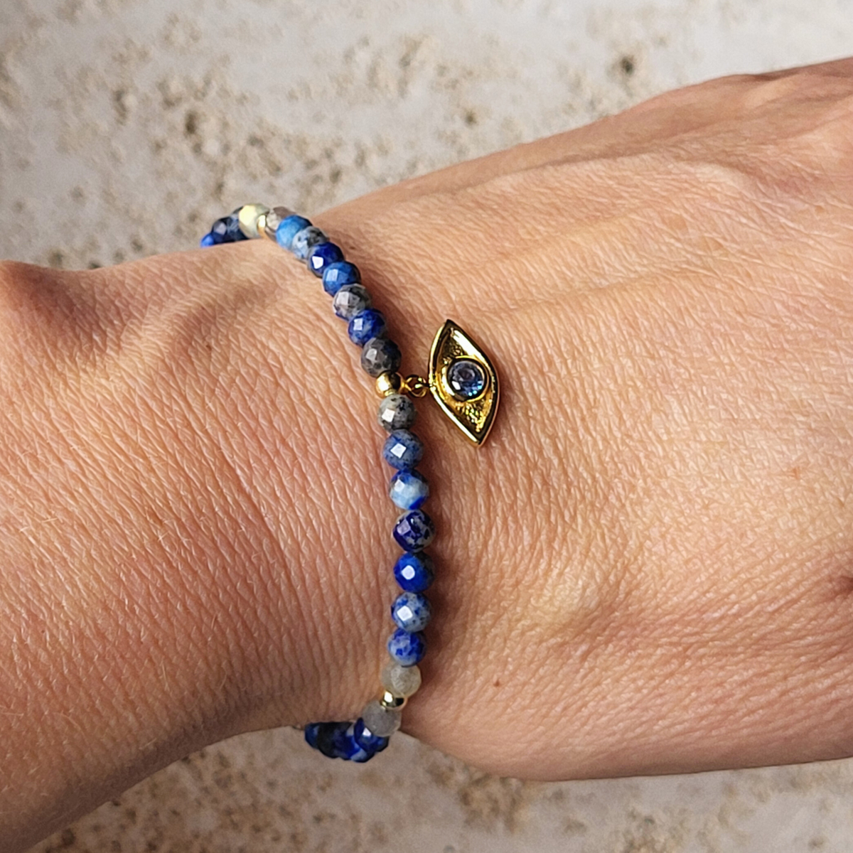 Expression — Protect Ritual Bracelet | Lapis Lazuli & Labradorite | Gold Filled Evil Eye Bracelet