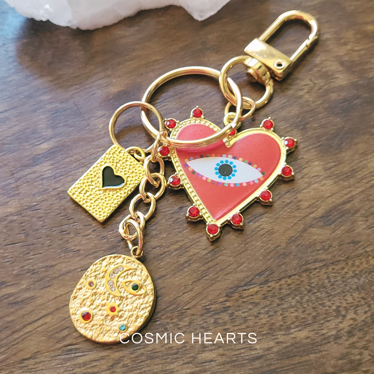 Cosmic Hearts - Red Evil Eye Bag Charm