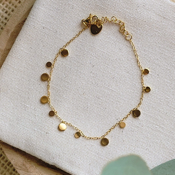 Dainty Boho Gold Coin Bracelet
