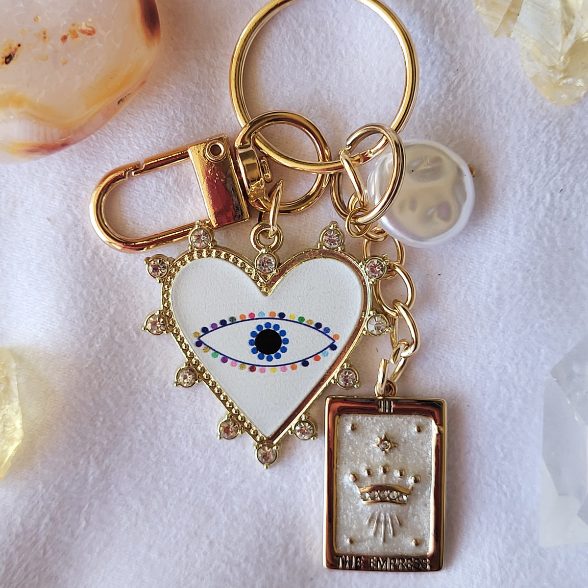 Divine Empress - Evil Eye & Tarot Card Keychain