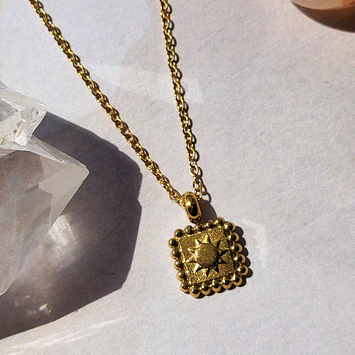 Sun Charm Necklace - Golden Hour