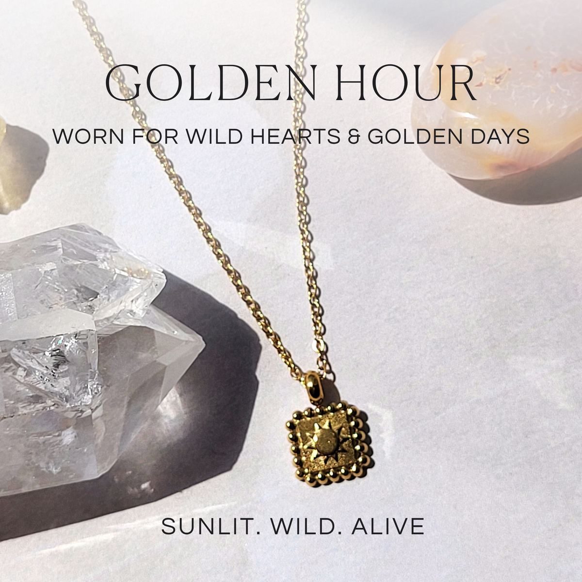 Sun Charm Necklace - Golden Hour