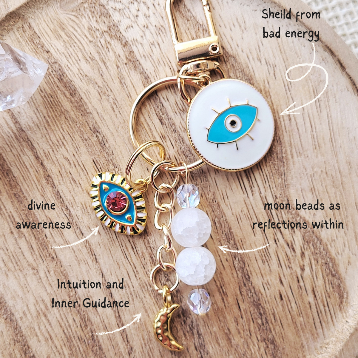 Inner Knowing Moon Evil Eye Bag Charm