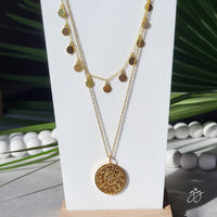 Gold Zodiac Dial Coin Necklace