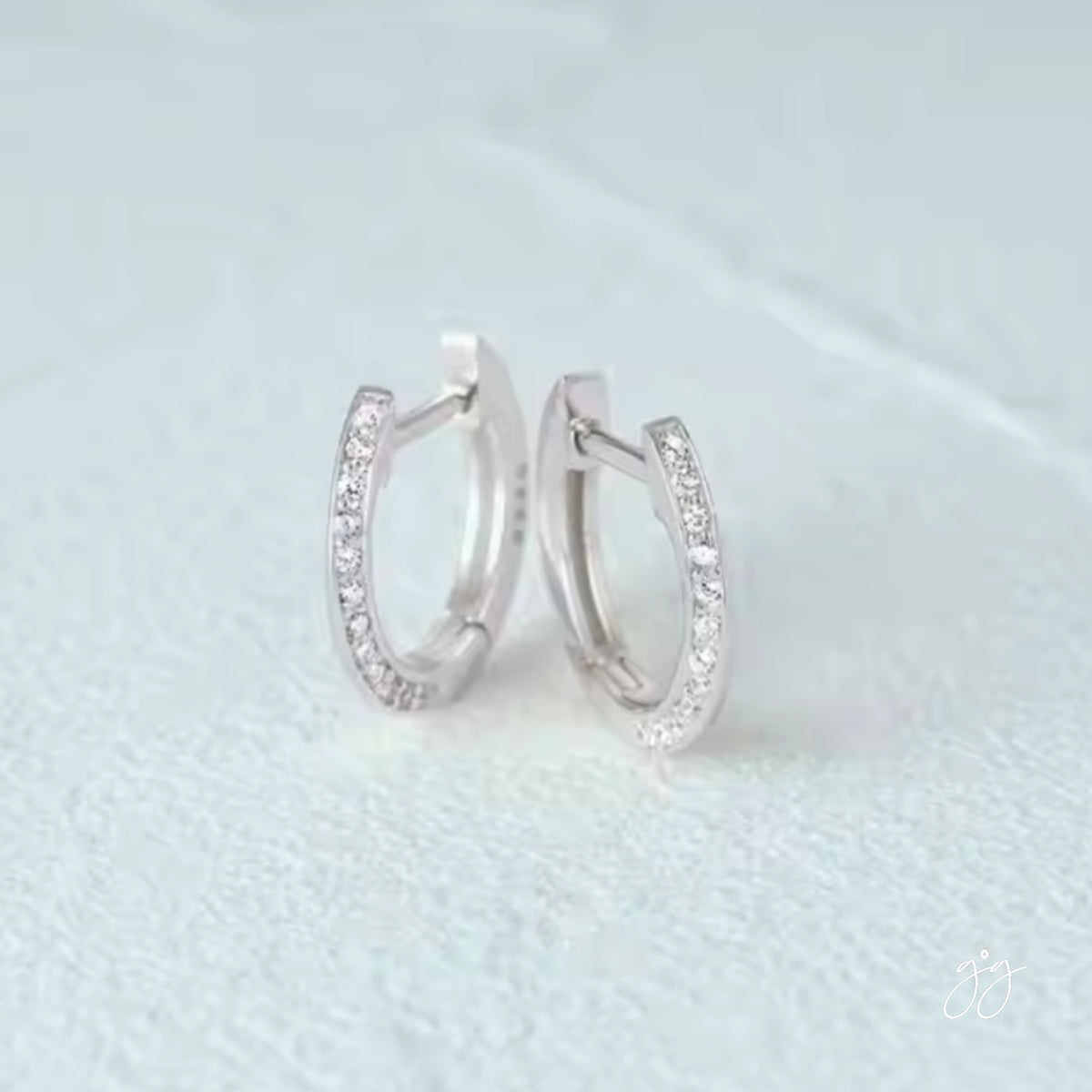 Twist & Sparkle Huggies Hoop Earrings: 925 Sterling Silver & Gold
