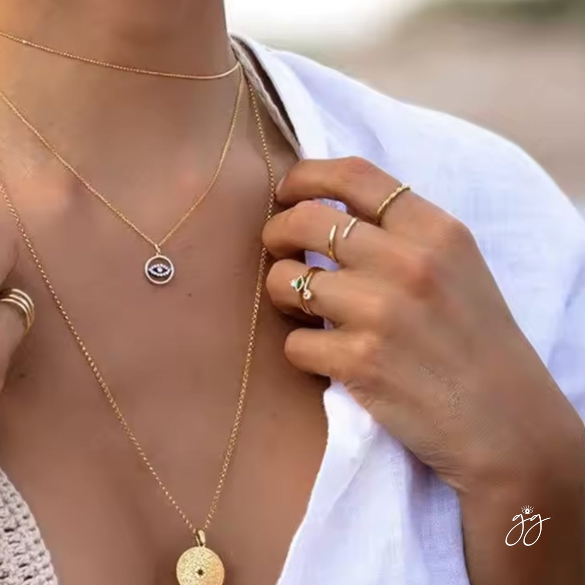 Paradise Within Gold Green Stacking Ring -15% off sale