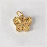 Tiny Golden Butterfly Charm - 14K gold plated