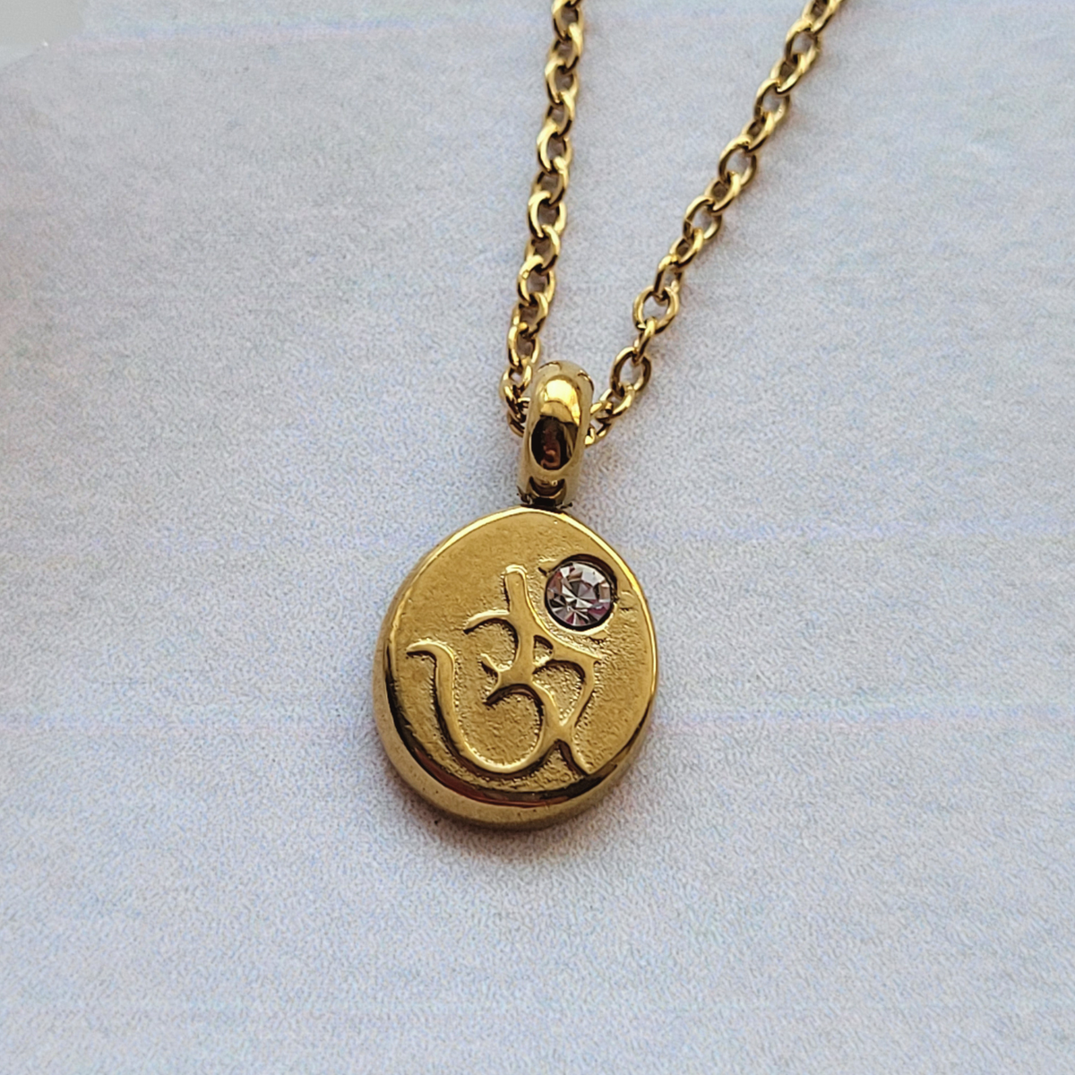 Om Charm Gold Necklace