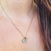 Moon & Star Charm Gold Necklace