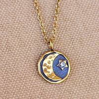 Moon & Star Charm Gold Necklace