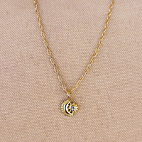Indie Star Charm Necklace - Moon & Star