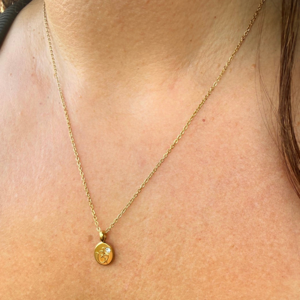 Om Charm Gold Necklace