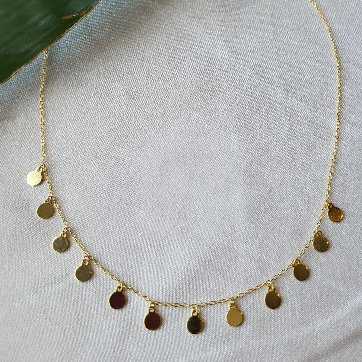 Zivah Dainty Gold / Silver Disc Choker Necklace 925 Silver