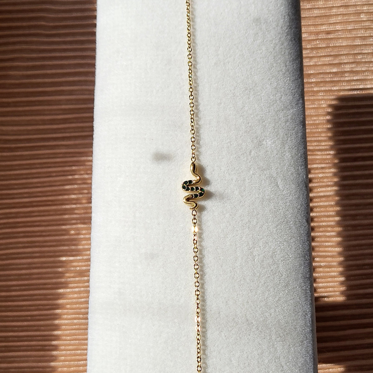 Green or White Snake Charm Zirconia Bracelet - 15% off sale