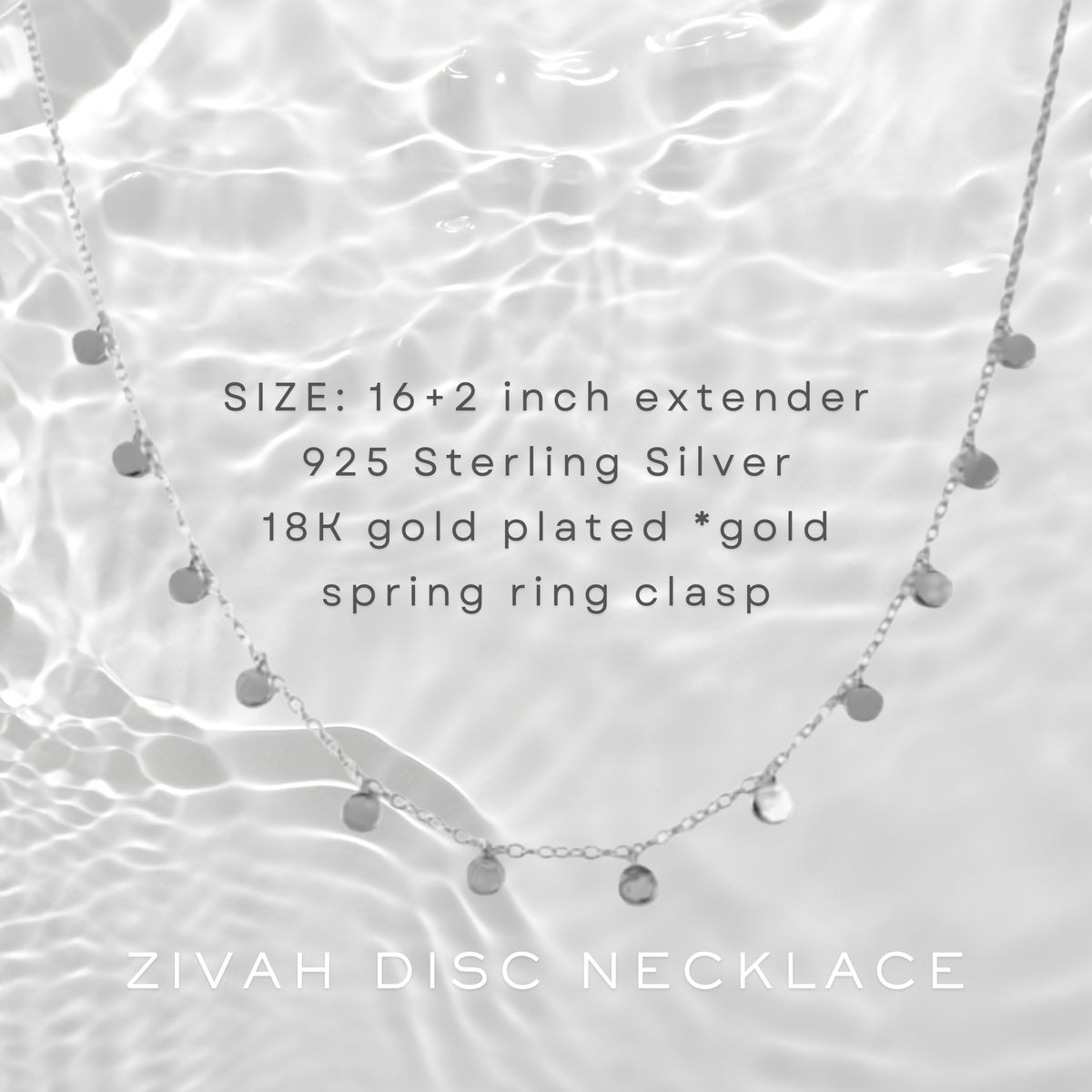 Zivah Dainty Gold / Silver Disc Choker Necklace 925 Silver