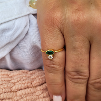 Paradise Within Gold Green Stacking Ring -15% off sale