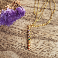 CHAKRA CHARM NECKLACE- 7 stone pendant - Restock Coming Soon