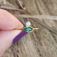 Paradise Within Gold Green Stacking Ring -15% off sale