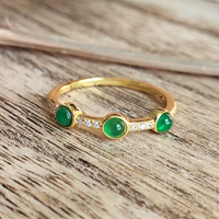 The Empress Stackable Green Gold Ring - 925 Silver