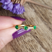 The Empress Stackable Green Gold Ring - 925 Silver