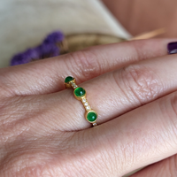 The Empress Stackable Green Gold Ring - 925 Silver