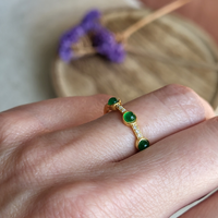 The Empress Stackable Green Gold Ring - 925 Silver