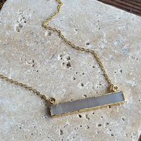 Selenite Gold Bar Necklace