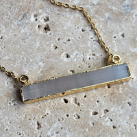 Selenite Gold Bar Necklace