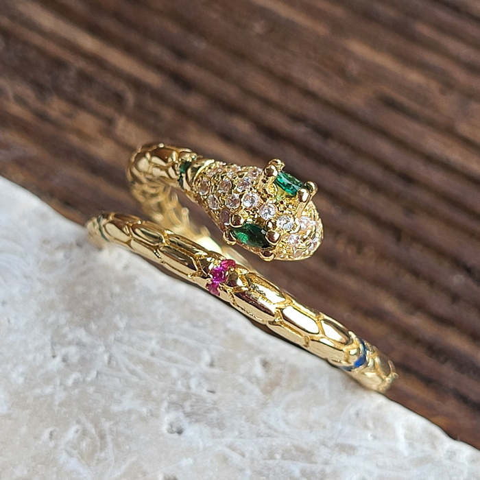 Eve Jeweled Snake Wrap Ring