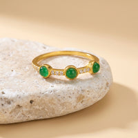 The Empress Stackable Green Gold Ring - 925 Silver