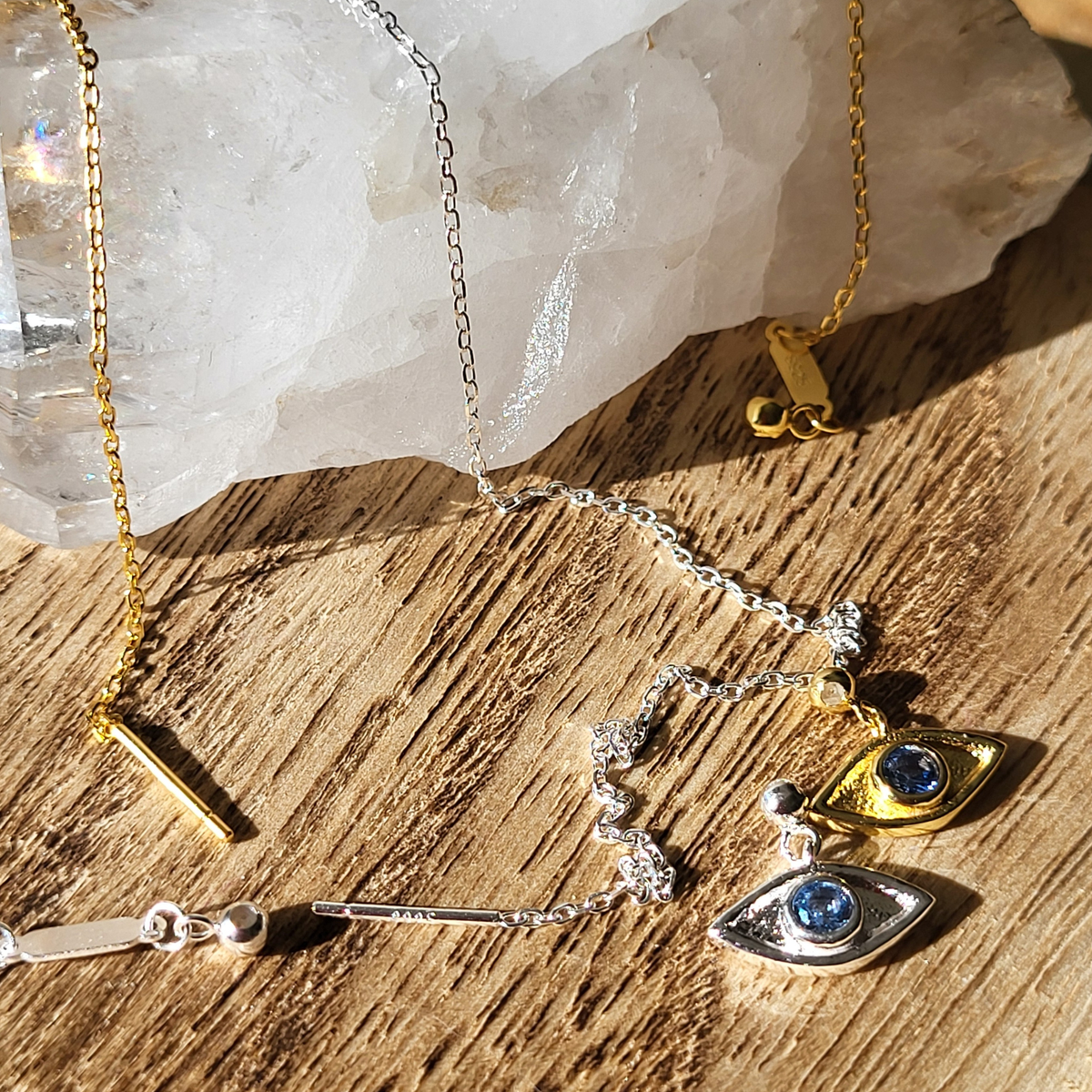 Amara Evil Eye Charm Necklace: Removable Charm Necklace