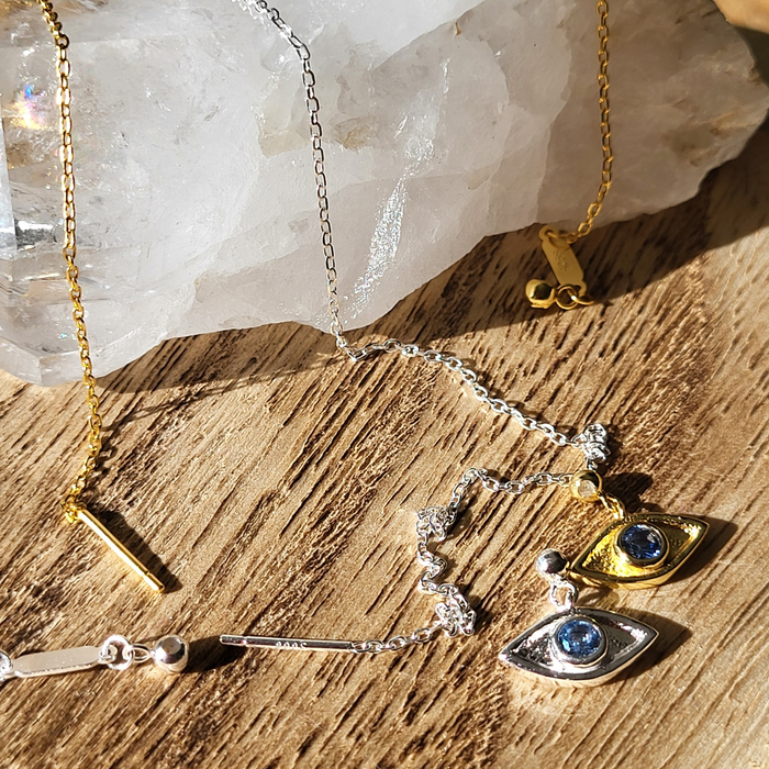 Amara Evil Eye Charm Necklace: Removable Charm Necklace