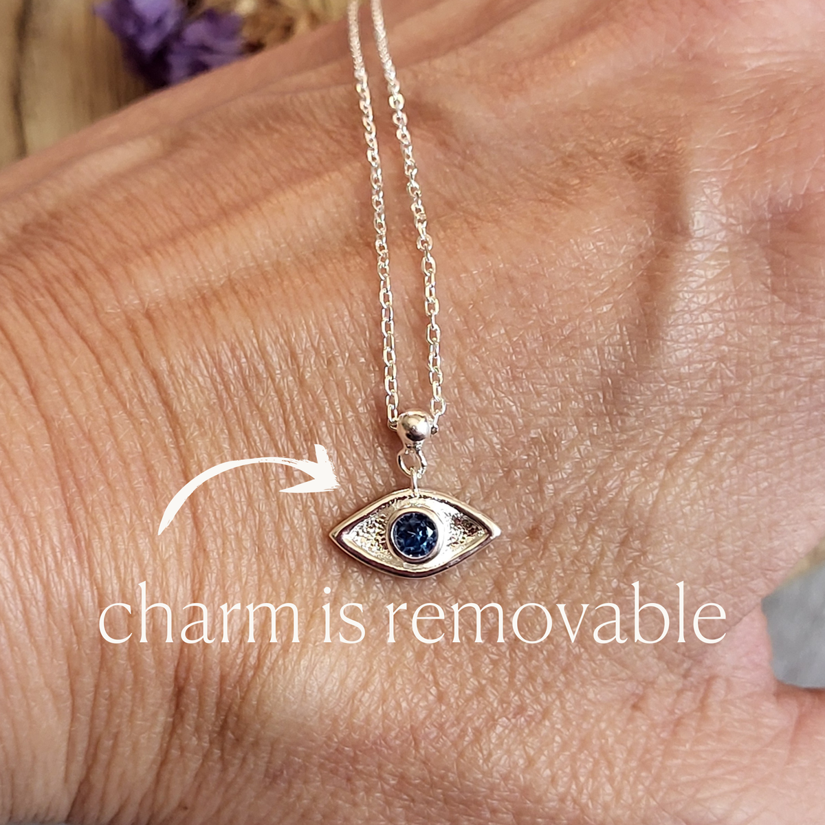 Amara Evil Eye Charm Necklace: Removable Charm Necklace