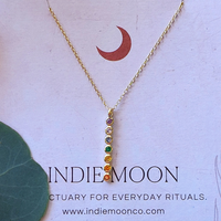 7 Stone Chakra Ritual Necklace | 14K Gold Over Sterling Silver