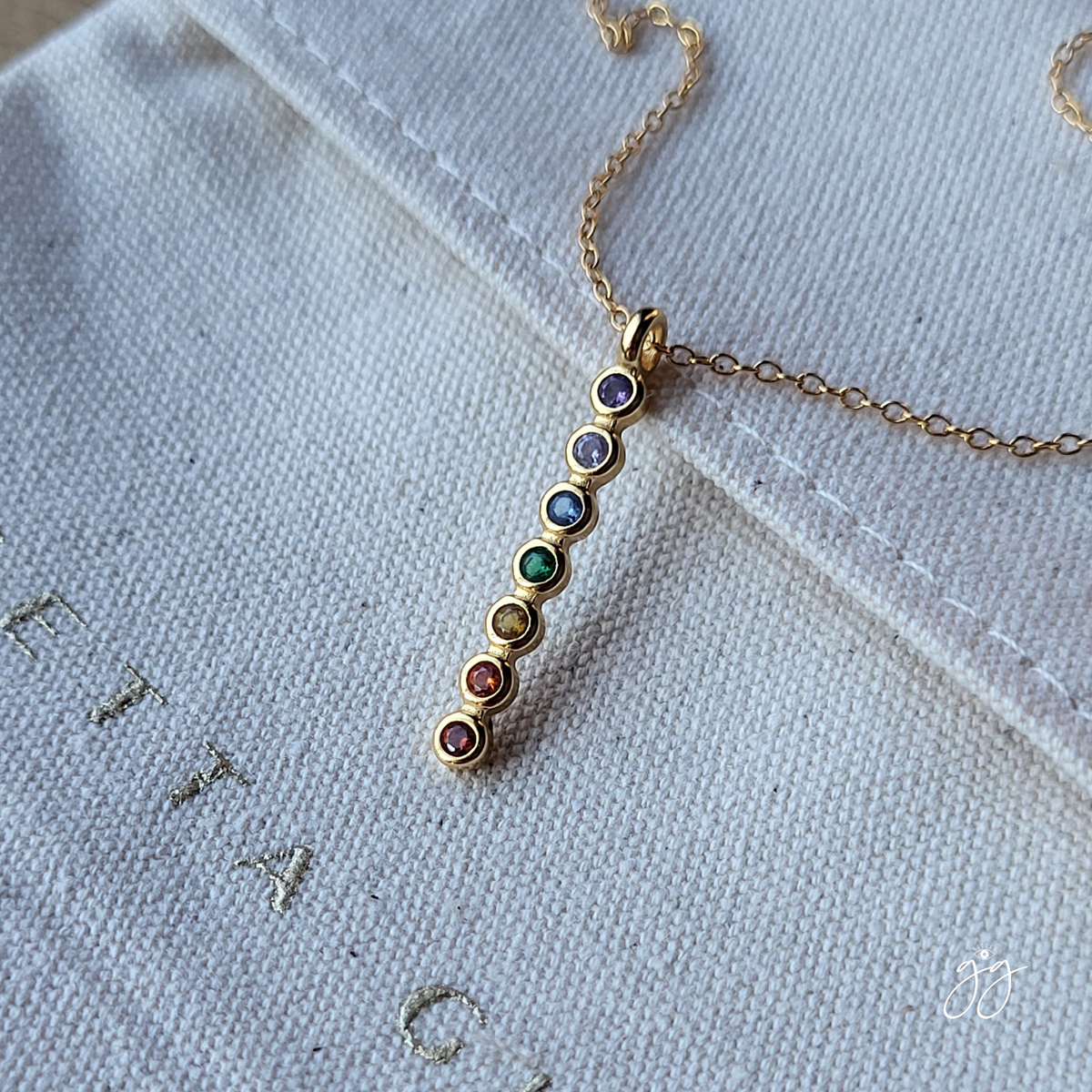 CHAKRA CHARM NECKLACE- 7 stone pendant - Restock Coming Soon