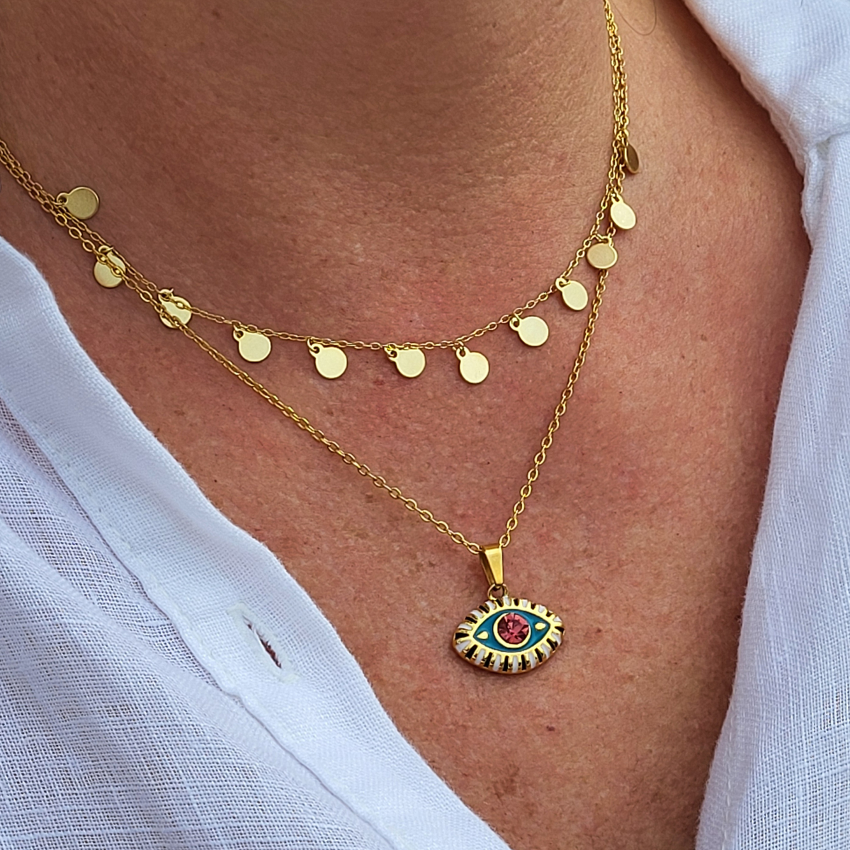 Evil Eye Pendant Charm & Necklace