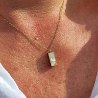 Mother of Pearl Bar Shell Pendant Necklace