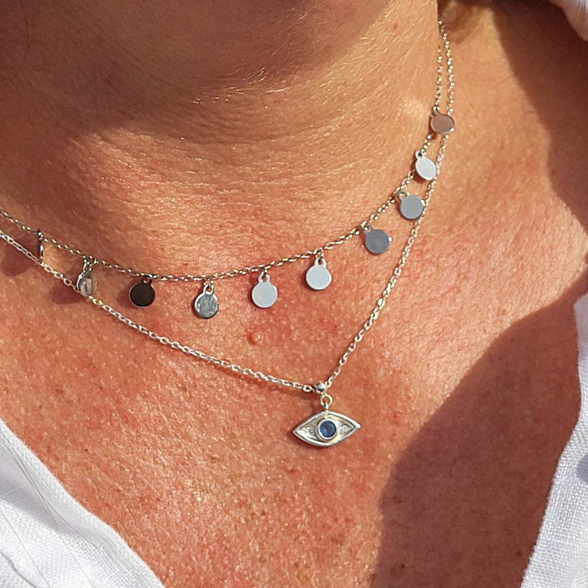 Amara Evil Eye Charm Necklace: Removable Charm Necklace