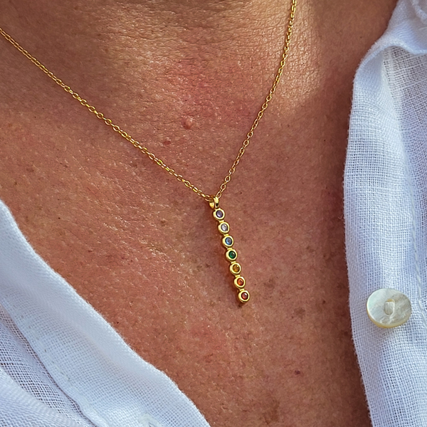 Alignment — 7 Stone Chakra Ritual Necklace | 14K Gold Over Sterling Silver